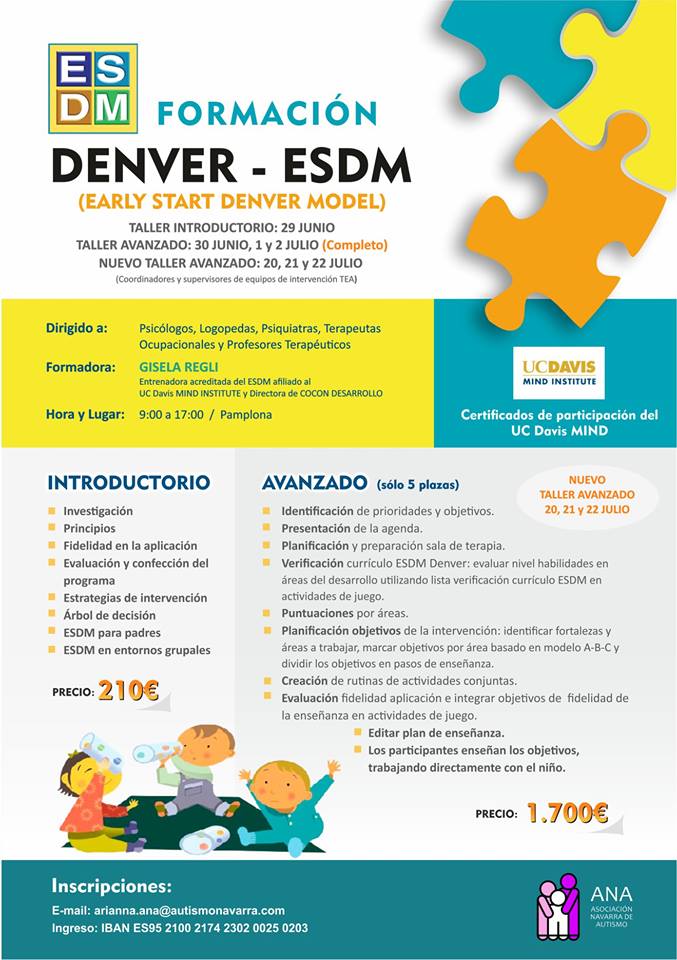DENVER – ESDM (Early Start Denver Model), certificado por UC Davis MIND |  ANA. Asociación Navarra de Autismo